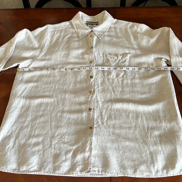 Notations Woman 1X Natural Beige Linen Blend Tunic Blouse - Picture 8 of 10